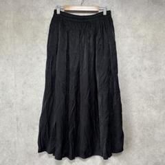 【UNIQLO】ユニクロ（M）ドレープギャザーロングスカート＊光沢＊ウエストゴム