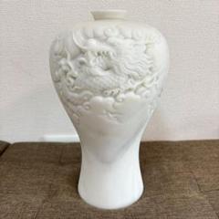 【美品】骨董品 大理石 龍 彫刻 壺 大型