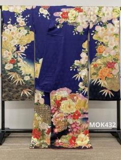 振袖 仮絵羽 未仕立て品 手描き京友禅 本振袖 振り布付き 茶系