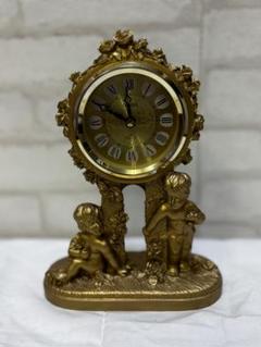 【CITIZEN シチズン アンティーク 置時計 天使 エンジェル ゴールド 】