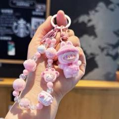 labubu じゃらじゃらキーリング (ピンク)のサムネイル