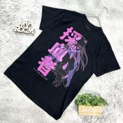 採血者 Tシャツ 紫ピンク系 アニメ風デザイン 黒M Spencer’s製
