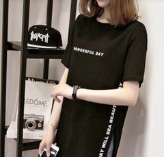 レディース トップス Tシャツ カジュアル XLサイズ スリット入り 半袖