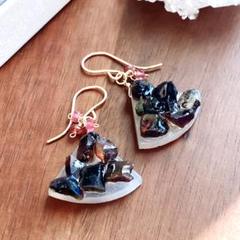 一点物✧カーネリアンドゥルージーアゲートピアス✧パパラチア