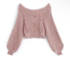 オフショルダーフェザーニットTOP フェザーニットオフショルダートップス[dr743] | レディース