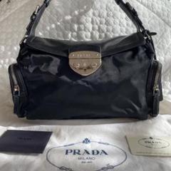 美品 PRADA プラダ ショルダーバッグ BR3307 レザー 黒【本物保証】