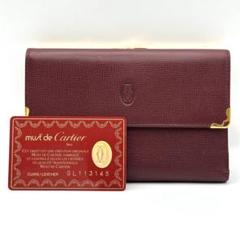 新品未使用　希少　Cartier ミニ財布　ドゥーブルC マストライン　ガマ口 楽天市場】【中古】Cartier カルティエ マストライン 三つ折り