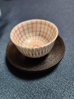 赤絵 輪線文 茶碗 大盃 ぐい呑み 小服茶碗 酒器 古美術 古道具