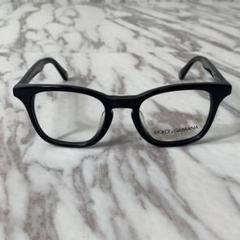 美品 DOLCE&GABBANA 伊達眼鏡 レンズロゴ入り 黒縁 ウェリントンのサムネイル