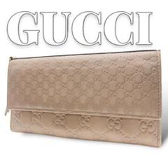 訳あり シマ GUCCI レザー 6930 長財布 ピンクベージュ レディース 小物
