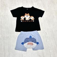 【限定品】 [新品未使用] 柴犬柄Tシャツ & 柴犬柄ショートパンツ 上下セット 柴犬×サメ柄 子ども用上下セット 80-90サイズ - メルカリ