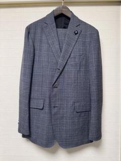 【在庫あり】 LARDINI ラルディーニブルー セットアップ スーツ チェック柄 スーツ
