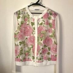 ☆未着用☆Matelasse ☆花柄 長袖夏用透け感カーディガン☆M〜L☆