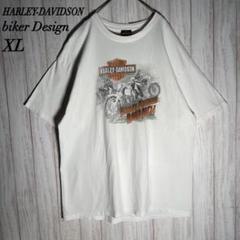 【希少XLサイズ】ハーレーダビッドソン　両面デザイン 鷹 バイカー Tシャツ