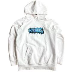 エクストララージ XLARGE パーカー L フーディ ワッペン ホワイト 白