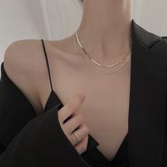 サージカルステンレス 爆売✨2連 高品質 スネークチェーン シルバーネックレス
