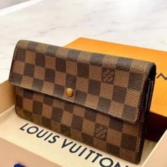 【鑑定済】ルイヴィトン ダミエ ポシェットポルトモネクレディ 長財布 二つ折り