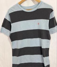 【ボルコム】青と黒のストライプ Tシャツ