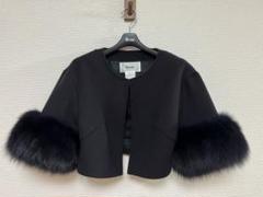 値下げ　ルネRene 袖ファー付　ボレロ 36 チャコールグレー 値下げルネRene 袖ファー付ボレロ 36 チャコールグレー