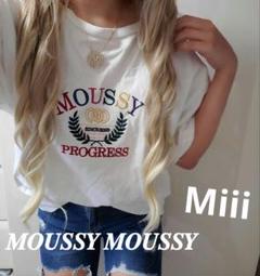 A11045 moussy♡出品迷い中オーバーサイズ半袖tシャツ刺繍がかわい♡