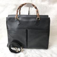GUCCI トートバッグ ショルダーバッグ バンブー 2way A4収納可能