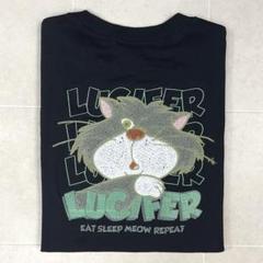 ディズニー シンデレラ ルシファー さがら刺繍 半袖 tシャツ 双子 お揃い M ディズニー シンデレラ ルシファー さがら刺繍 半袖 tシャツ