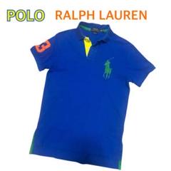 Ralph Lauren ポロシャツ 青色 3刺繍　ビッグポニー　S
