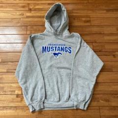 USA古着　PORT and COMPANY MUSTANGS パーカー　グレー
