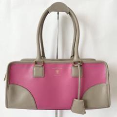 美品　未使用　ADMJ レザー ハンドバッグ ピンク　ミニボストン