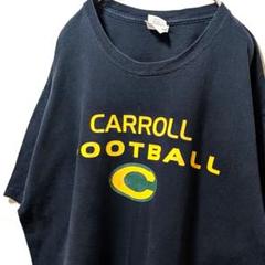 ギルダン キャロルフットボールカレッジ ロゴ Tシャツ ブラック 黒 L 古着