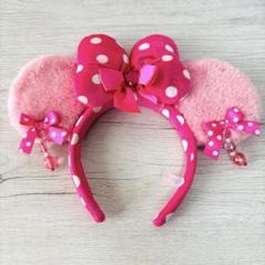 Disney ディズニー ミニー カチューシャ ピンク 水玉 ドット イヤリング