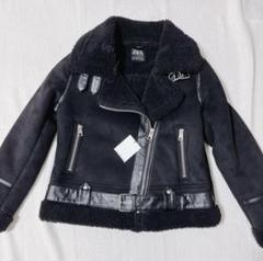 美品【ZARA WOMAN】ムートンレザー/ダブルライダース/総ボア ジャケット ZARA - 【完売品】ZARA ボア&フェイクレザージャケット Lサイズ