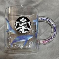 スターバックス ビーズハンドル耐熱グラスマグ　クジラ414ml くじら鯨 スターバックス ビーズハンドル耐熱グラスマグ クジラ414ml