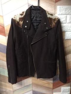 専用CUSTOM CULTURE ストライプライダースジャケット 48 セール】Synthetic leather riders jacket/人工皮革 ダブル