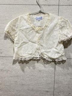 【良品】Petit Palais アイボリー レースカーディガン ボレロ
