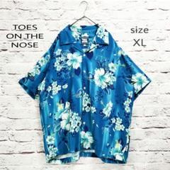 【USA製】TOES ON THE NOSE 開襟 レーヨン アロハシャツ
