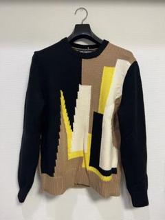 ニールバレット モヘアニット Neil Barrett]モヘア混 透かし編みニットセーター グレー