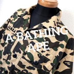 a bathing ape camo 半袖 開襟シャツ 新品 アロハ エイプ S アロハシャツ Aloha camo Blue Mサイズ a bathing ape BAPE 半袖