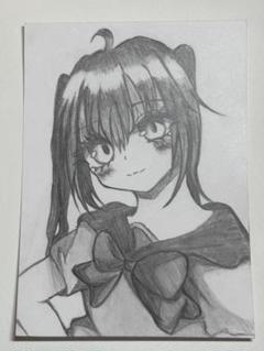 鉛筆画　女の子　イラスト