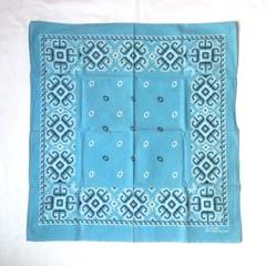 vintage bandana バンダナ ライトニング柄 水色 コットン USAのサムネイル
