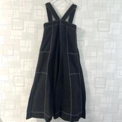 【人気！】mystic 配色ステッチジャンパースカート　ロングワンピ
