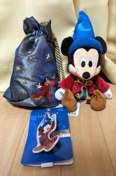 ディズニーマーケット ファンタジア ミッキー 限定巾着 ぬいぐるみ クリップ
