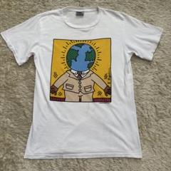 激レア◎90s キースヘリングアートプリントTシャツ半袖M アースマン　USA製