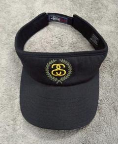 90s　STUSSY　サンバイザー　バイザー　ゴルフ　ステューシー　キャップ　黒