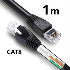 CAT8 LANケーブル 40Gbps 2000MHz 超高速 1m ブラック