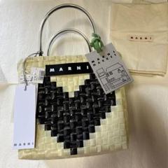 【新品タグつき】マルニマーケット　カゴバック　ハート ブラック(ブラックハート) MARNI MARKET LOVE MINI BASKET BAG