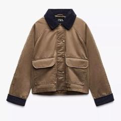 ZARA コントラストカラー　ワックスジャケット ZARA】コントラストカラーワックス ジャケット 4341/776/703