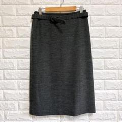 『SCAPA』スキャパ【40】ひざ丈スカート ベルト ブラック