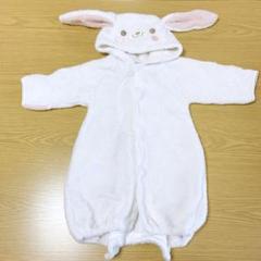 ⚫️50〜70サイズ カバーオール もこもこ ベビー服 うさぎ ホワイト 白