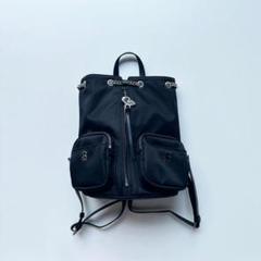 Rest&recreation ブラックナイロンリュック・ rest & recreation] RR LOGO NYLON BACKPACK - BLACK 正規品